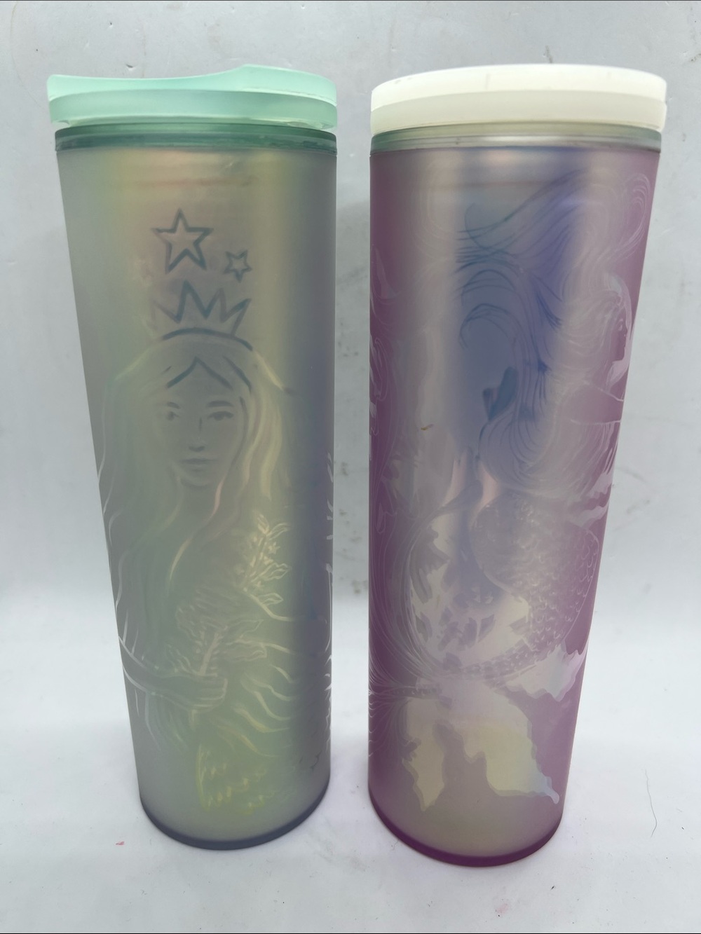 Starbucks Coffee Plastic Water Tumbler Travel Cups Lot of 2 Preowned